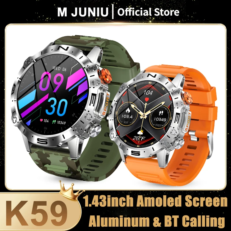 

K59 Amoled Smart Watch 1.43inch 466*466 Screen Bluetooth Call Long Standby IP67 Life Waterproof Heart Rate Sport Smartwatch Men