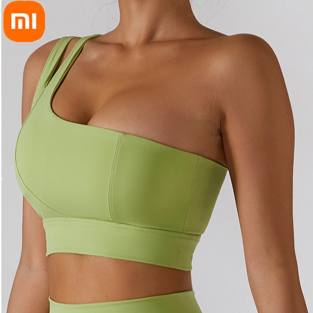 

New xiaomi mijia one-piece one-shoulder yoga bra high elastic elastic shockproof sports underwear women's running fitness vest