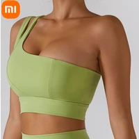 new xiaomi mijia one piece one shoulder yoga bra high elastic elastic shockproof sports underwear womens running fitness vest