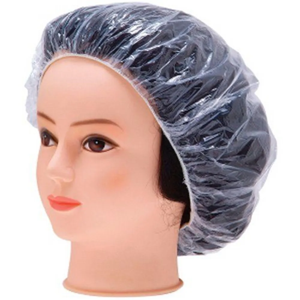 

10/100Pcs Disposable Shower Cap Plastic Waterproof Headgear Hotel Hair Dye Shower Cap Transparent Plastic Beauty Salon Cap Cling