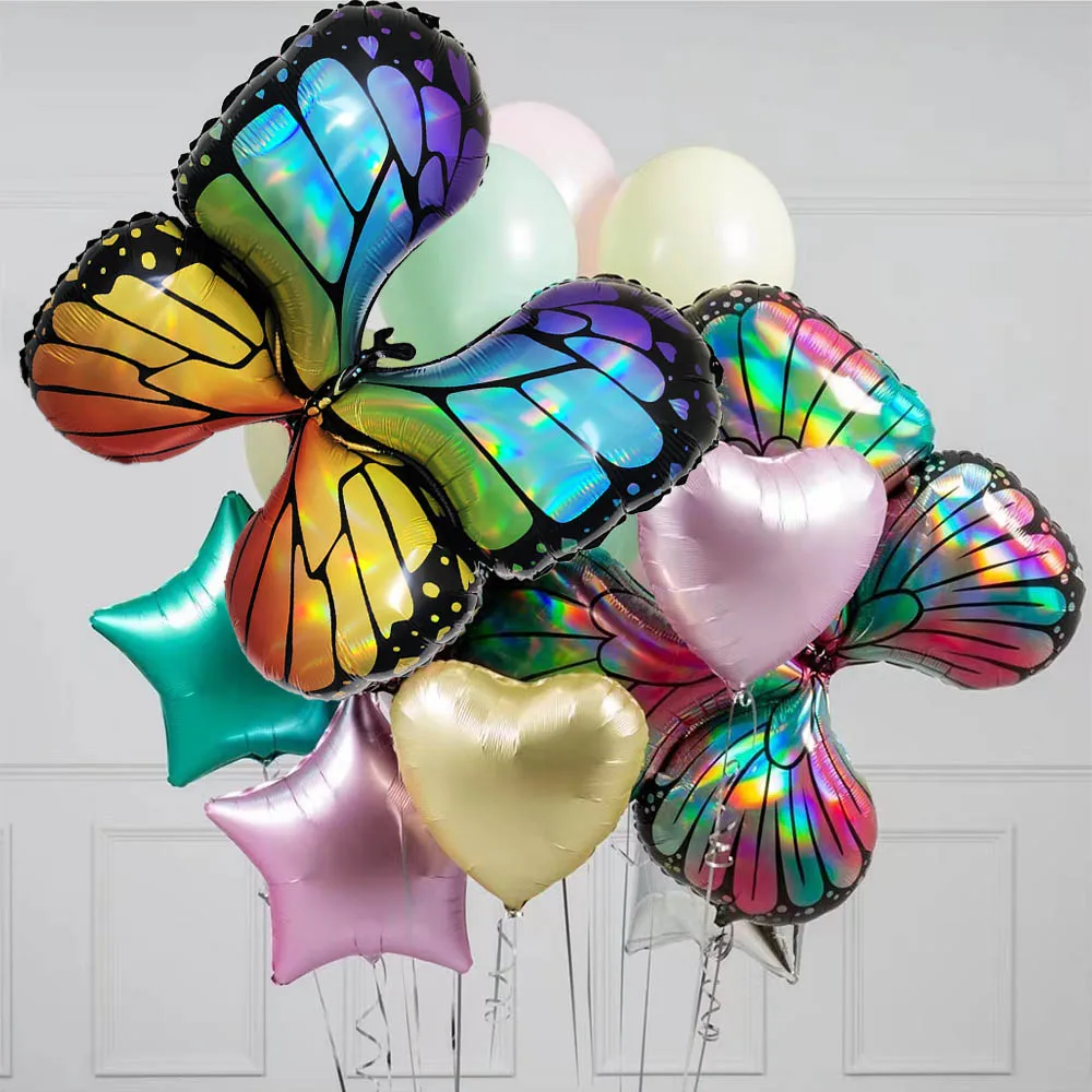 

Большая алюминиевая фольга, украшения для дня рождения, свадьбы, вечеринки, бабочки, латексные перчатки, детские игрушки для будущей мамы, принадлежности для шаров