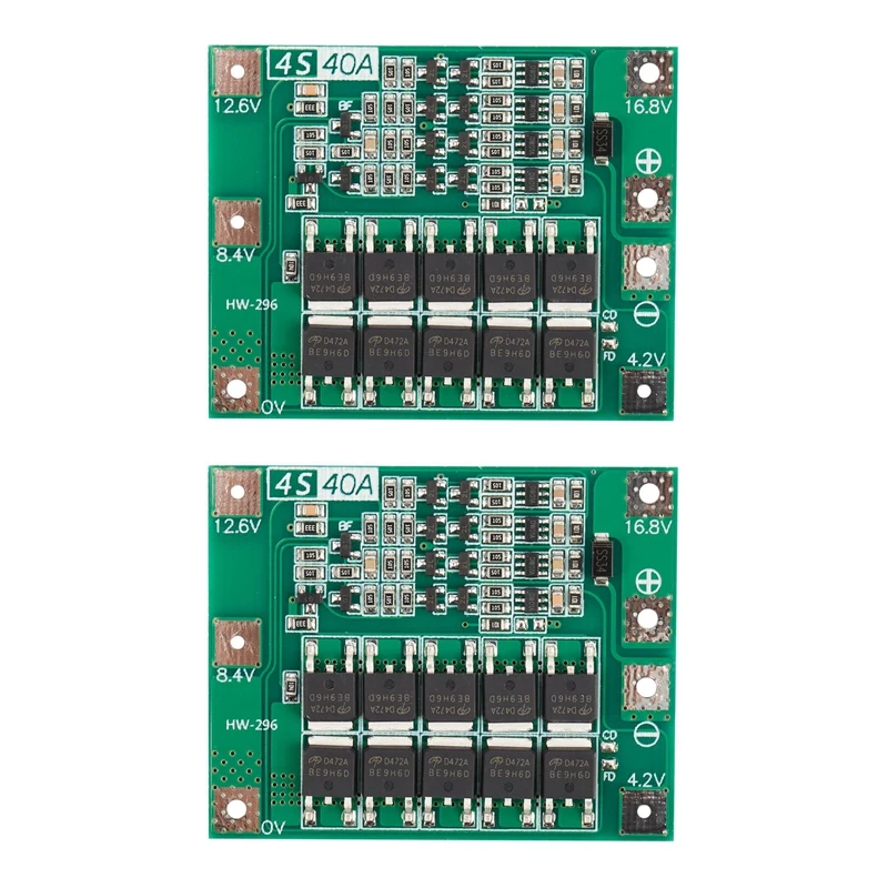 

2X 4S 40A Li-Ion Lithium Battery 18650 Charger Pcb Bms Protection Board For Drill Motor 14.8V 16.8V Lipo Cell Module