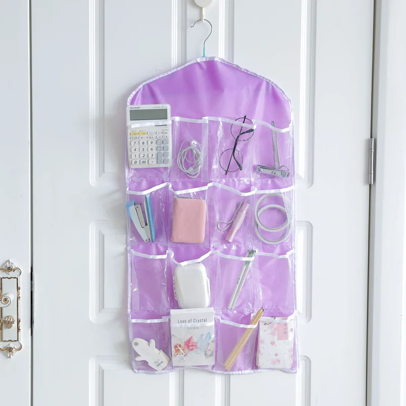 

Storage manager storage box wall hanging bag new portable 16 compartment wardrobe multifunctional hanging bag socks underwear