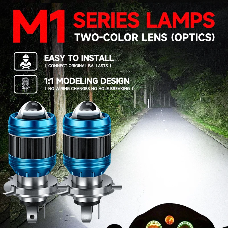 

10000LM H4 60W 12V LED Motorcycle Headlight Bulb Moto Spotlights CSP Lens White Yellow Hi Lo Lamp Scooter Accessories Fog Lights