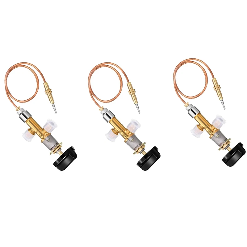 

3X Low Pressure Gas LPG Fireplace Failure Safety Control Valve Kit Gas Heater Thermocouple Replacement 5/8-18UNF