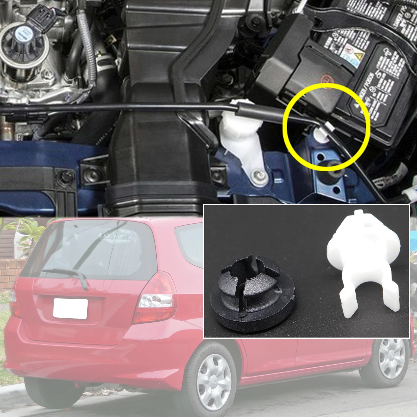 

For Honda Jazz Fit GD3 GD1 Car Hood Bonnet Rod Support Clip Grommet Stay Clamp Fastener Accessories 2003 - 2005 2006 2007 2008