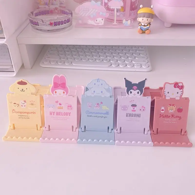 

Sanrioed My Melody Kuromi Cinnamoroll Pompom Purin Hello Kitty Mobile Phone Holder Ipad Nime Kawaii Foldable Stand Toy Girl Gift