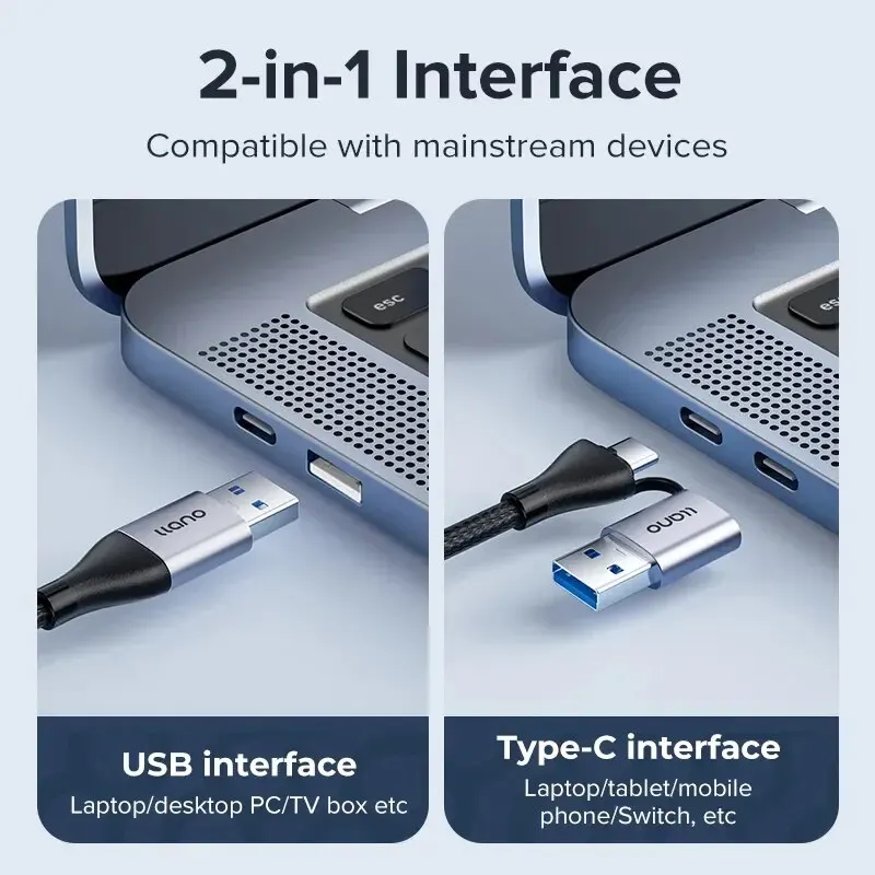 Док-станция Llano 2 в 1 с 5 портами USB 3 0 USB/USB C на USB/Type-C/Ethernet