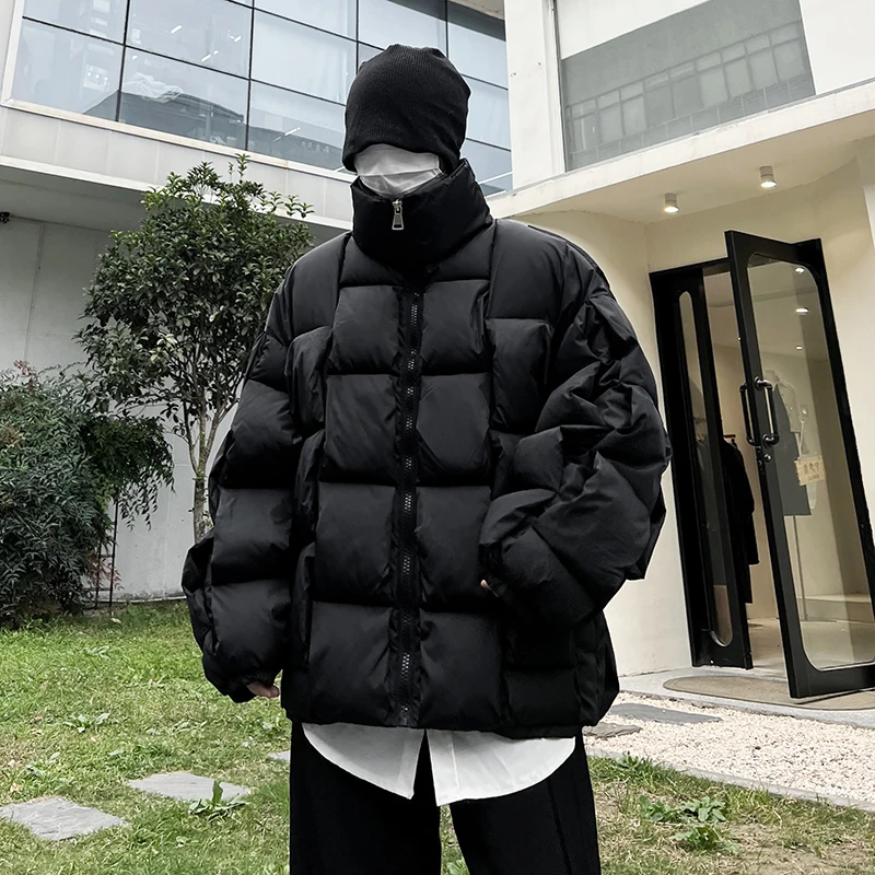 

High Street Hip Hop Winter Jacket Men's Women's Hip Hop Coat Zipper Men's Windbreaker Techwear