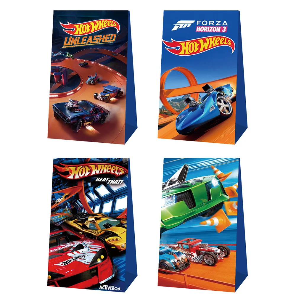 

4pcs/Set Hot Wheels Goodies Bags Birthday Decorations Kids Children Treat School Race Car Theme Party Supplies Candy Gifts