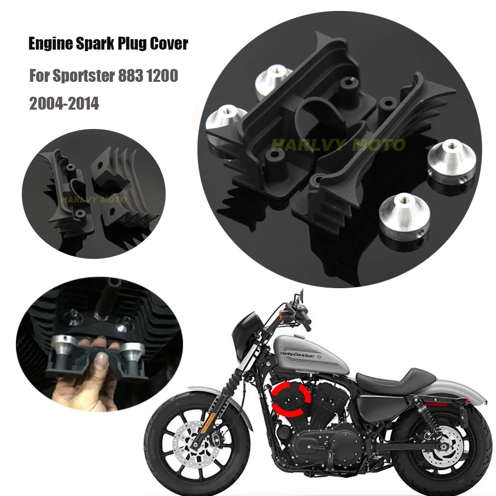 

Новинка, черная свеча зажигания двигателя для мотоцикла, наполненная свечой зажигания, декоративная крышка для Sportster 883 1200 2004-2014