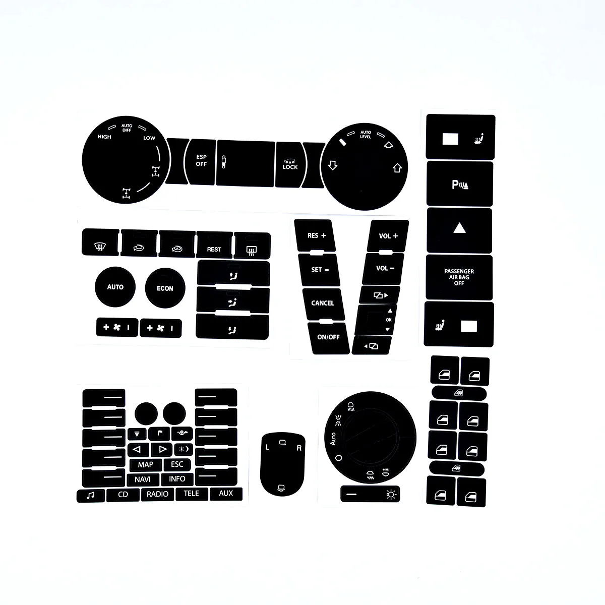 

Windows Steering Wheel Headlight Climate Switch Worn Button Auto Stickers Decals Replacement For VW For Volkswagen Touareg 04-09