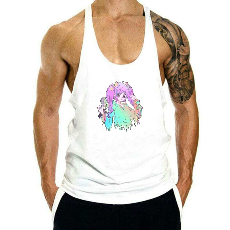 

Retro Anime Pastel Girl Character Manga Gift Black tank top men M-Xxxl Hot Summer Casual tank top men