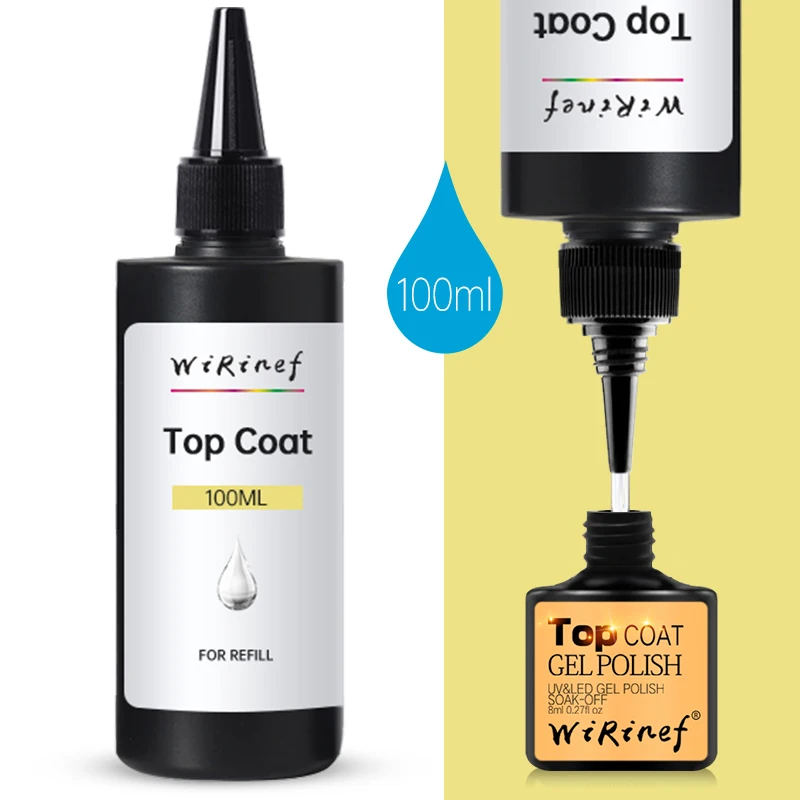 УФ-гель WiRinef 100 мл без протирания верхнее покрытие Базовое лак для ногтей жидкая