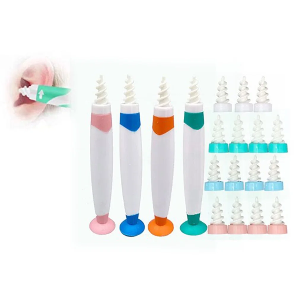 

Safe Ear Cleaning Kit Silicone Soft Spiral Ear Wax Removal Tool Ear Plug Portable Outdoor Traveling Ear Care Scoop for Itchy Ear