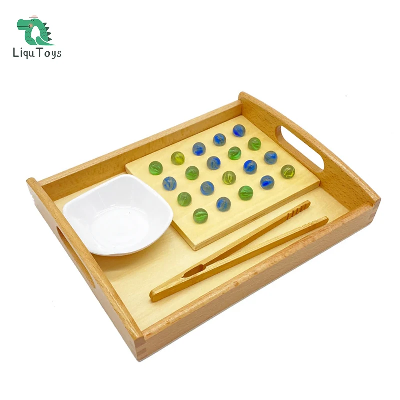 

LIQU Montessori Daily Basical Practical Teaching Aids Egg Clip Marbles Game Early Educational Fine Cultivation Toys 3 Years