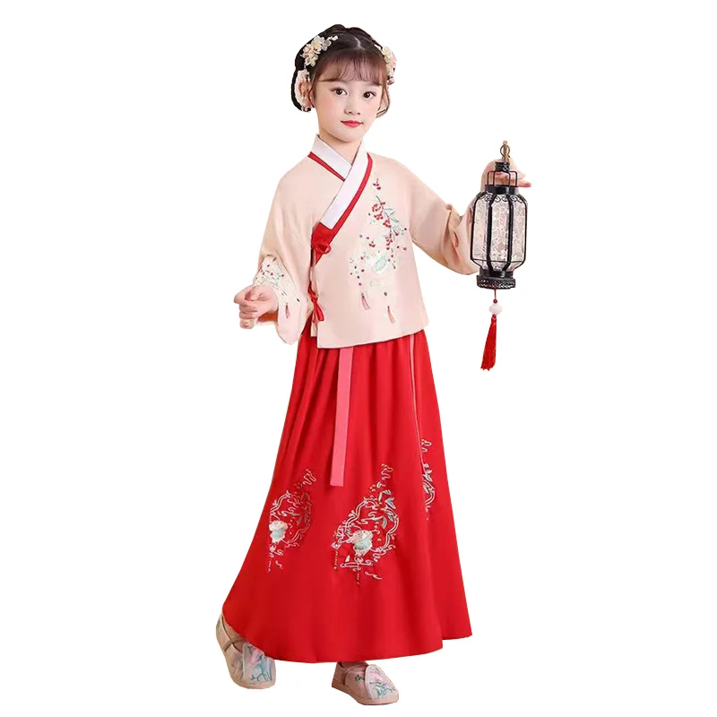 Новое китайское ретро платье Hanfu для девочек