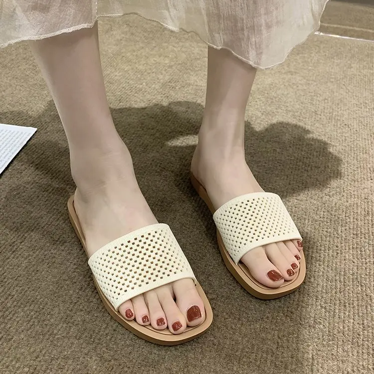 

Женские сандалии на плоской подошве, летние шлепанцы, 2023