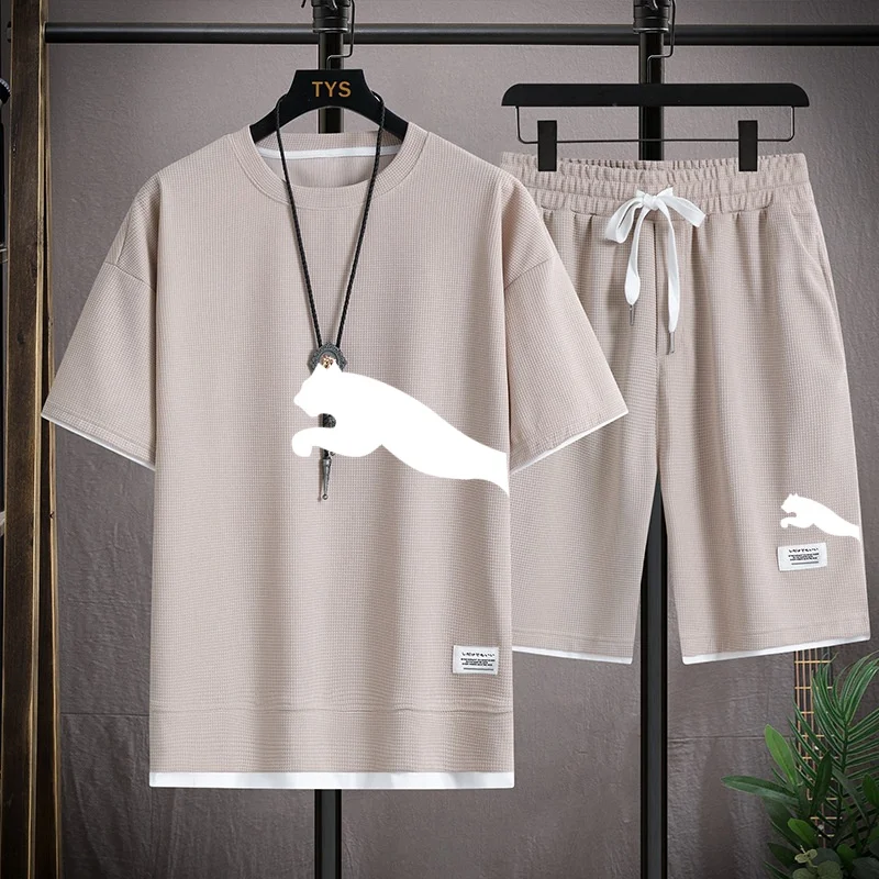 Men's Sportswear Short Sleeve T-shirt And Shorts Korean Tracksuit Men's Casual Clothing Joggers Sets Summer Fashion