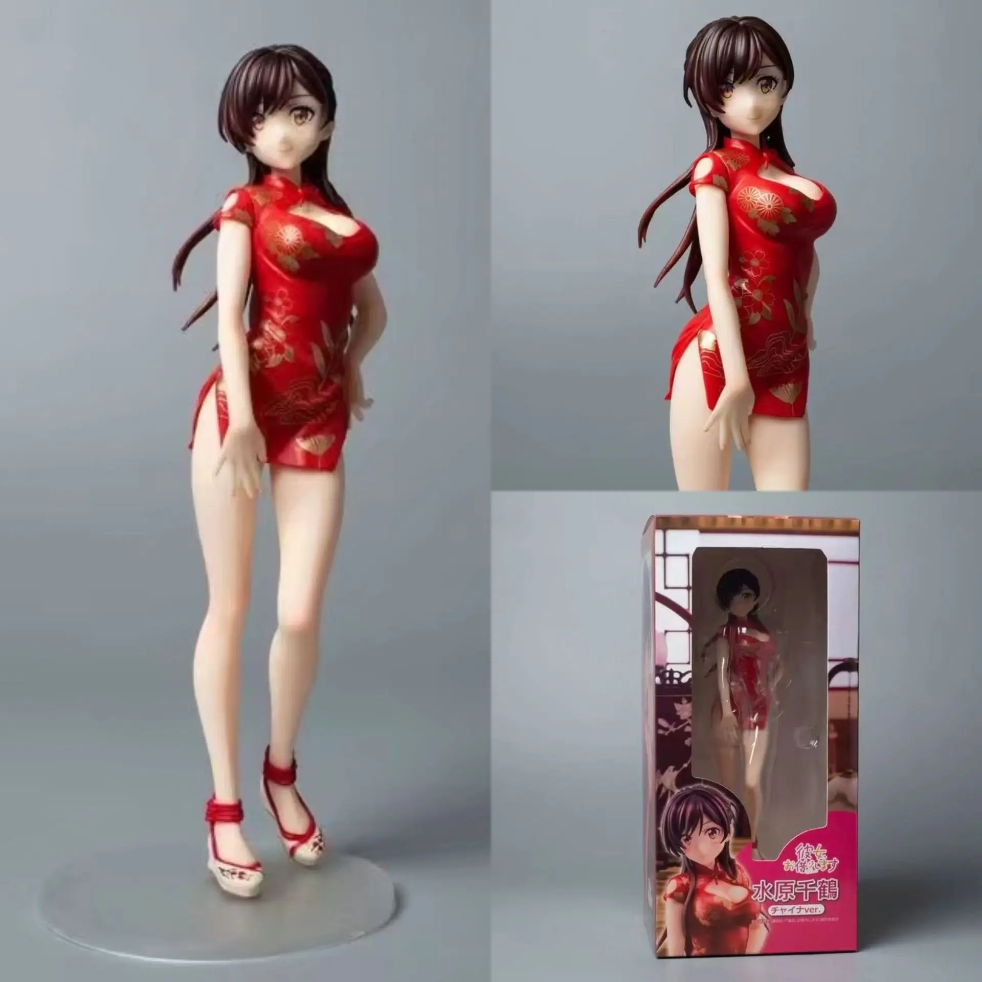 

24cm Anime Rent A Girlfriend Action Figure Ichinose Chizuru Cheongsam Chizuru Mizuhara Sexy Girl Pvc Collectible Model Toy Gift