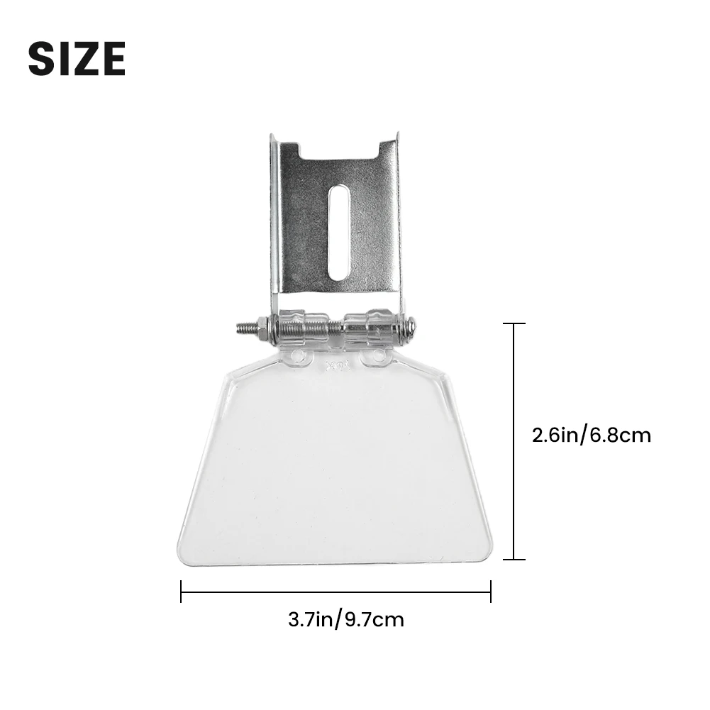 

9.7X6.8X1.4cm Tool Parts Eye Protection Grinder 2pcs Guard Bench Silver & Transparent Stainless Steel ABS Material