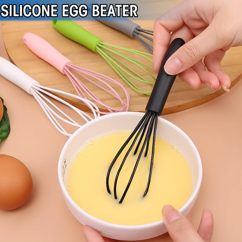 

Multifunctional Rotary Manual Egg Beater Mixer Mini Plastic Kitchen Egg Whisk Bake Tool Egg Agitator Silicone Eco-Friendly