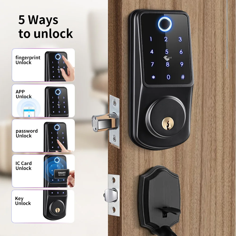 

A220 Fingerprint Lock TUYA Smart Lock WiFi remote unlock Automatic Lock Swipe Card Password Fingerprint APP Control Lock