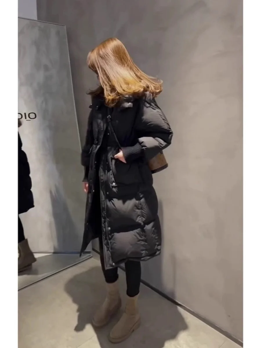 Высококачественный супер красивый пуховик средней длины верхняя одежда женская