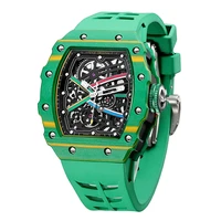 feice luxury sapphire mechanical skeleton watch for men 50m waterproof automatic movement hollow wristwatch top brand fm603