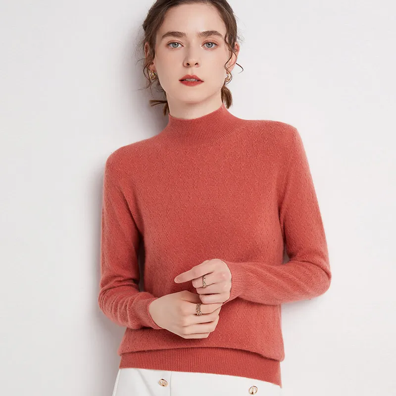 Тонкий осенне-зимний новый пуловер из 100% мериносовой шерсти кашемировый свитер