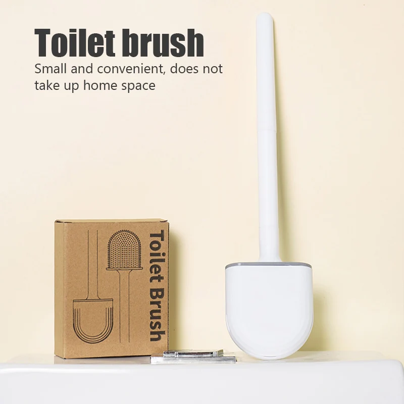 Щетка для унитаза Водонепроницаемая с основанием силиконовая мягкая щетка