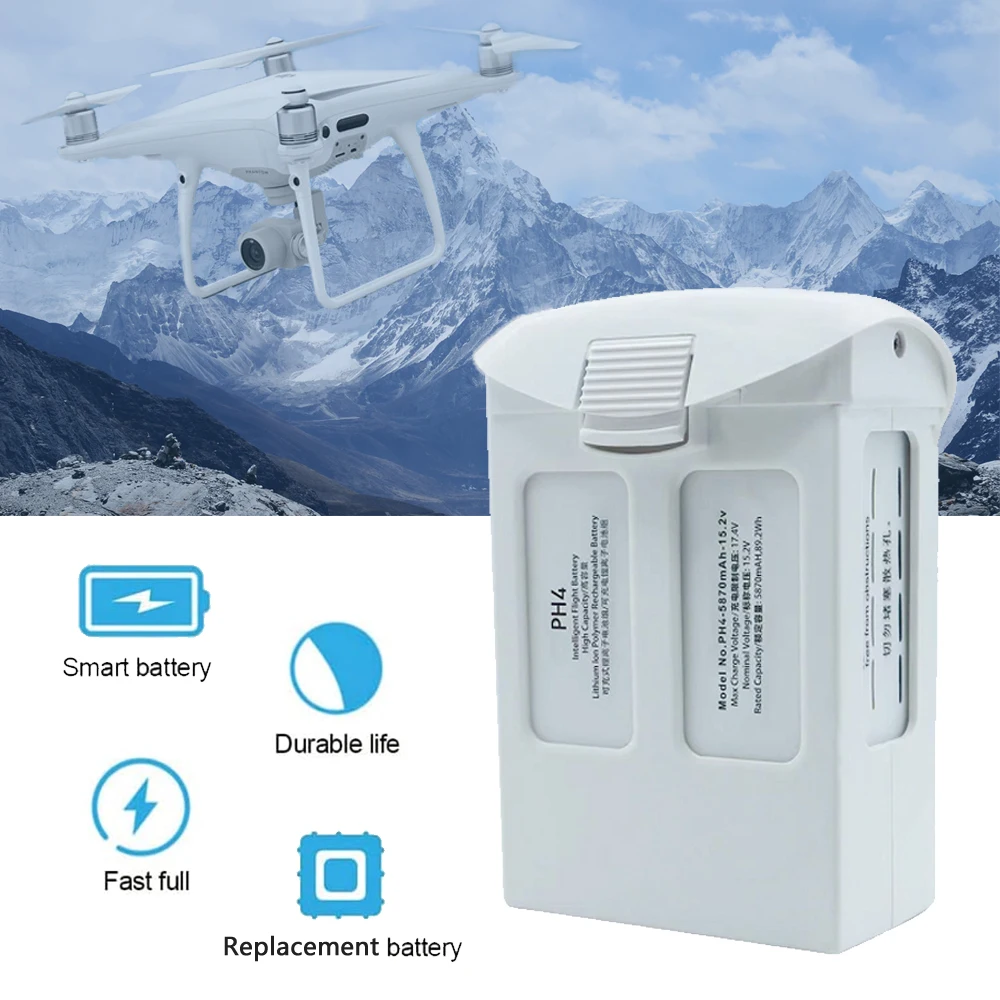 

Аккумулятор Phantom 4 Pro, совместимый с дроном Phantom 4 Series, 5870 мАч, 15,2 в