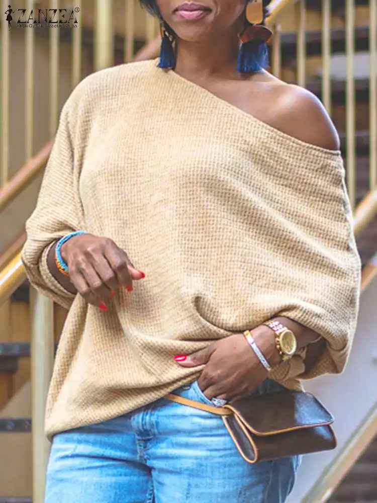 

2022 Fashion Long SLeeve Tops Women Casual T-Shirts ZANZEA Spring O Neck Tees Vintage Work Tunic Holiday Irregular Slit Camisas