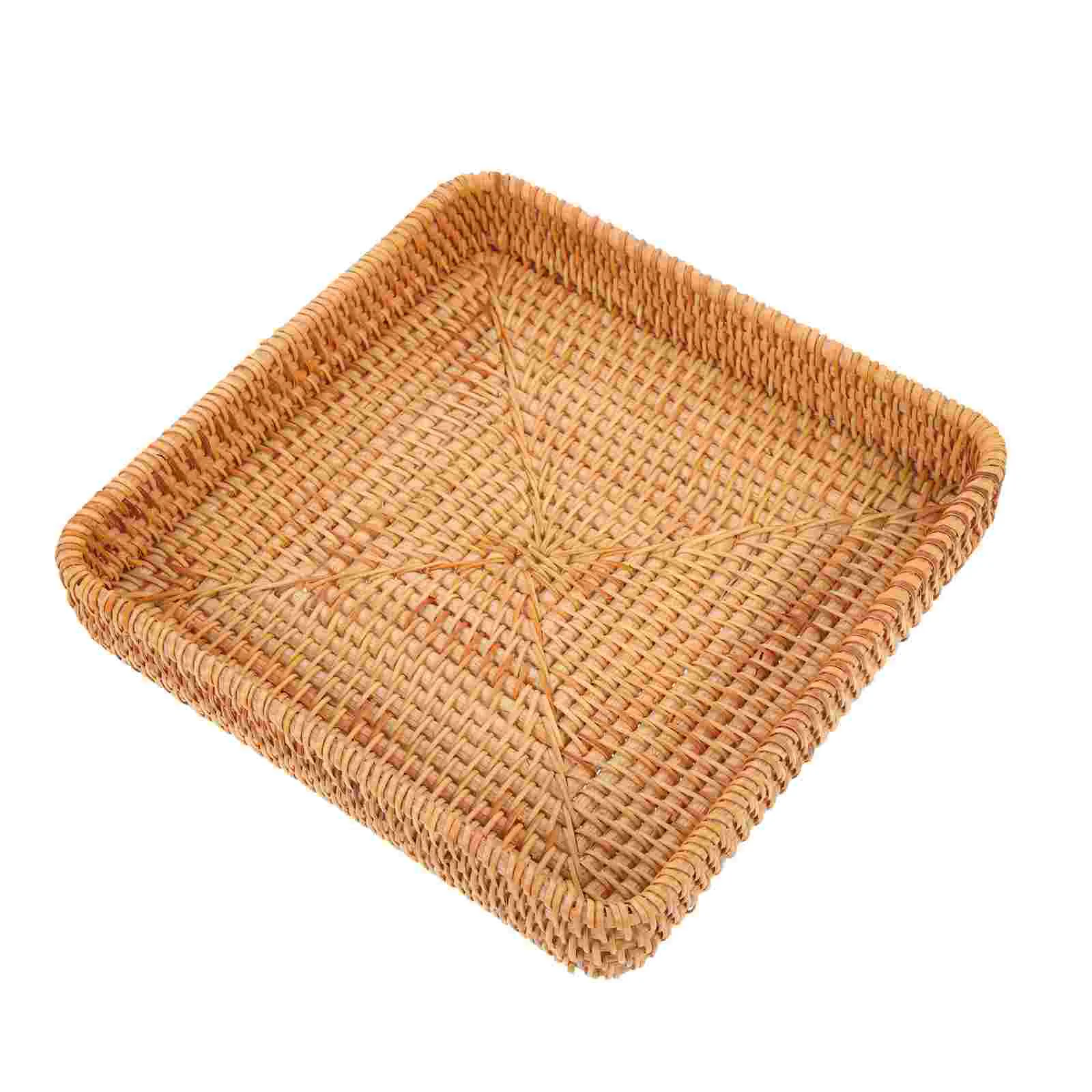 

Rattan Woven Storage Basket Desktop Sundries Holder Household Supplies Basket