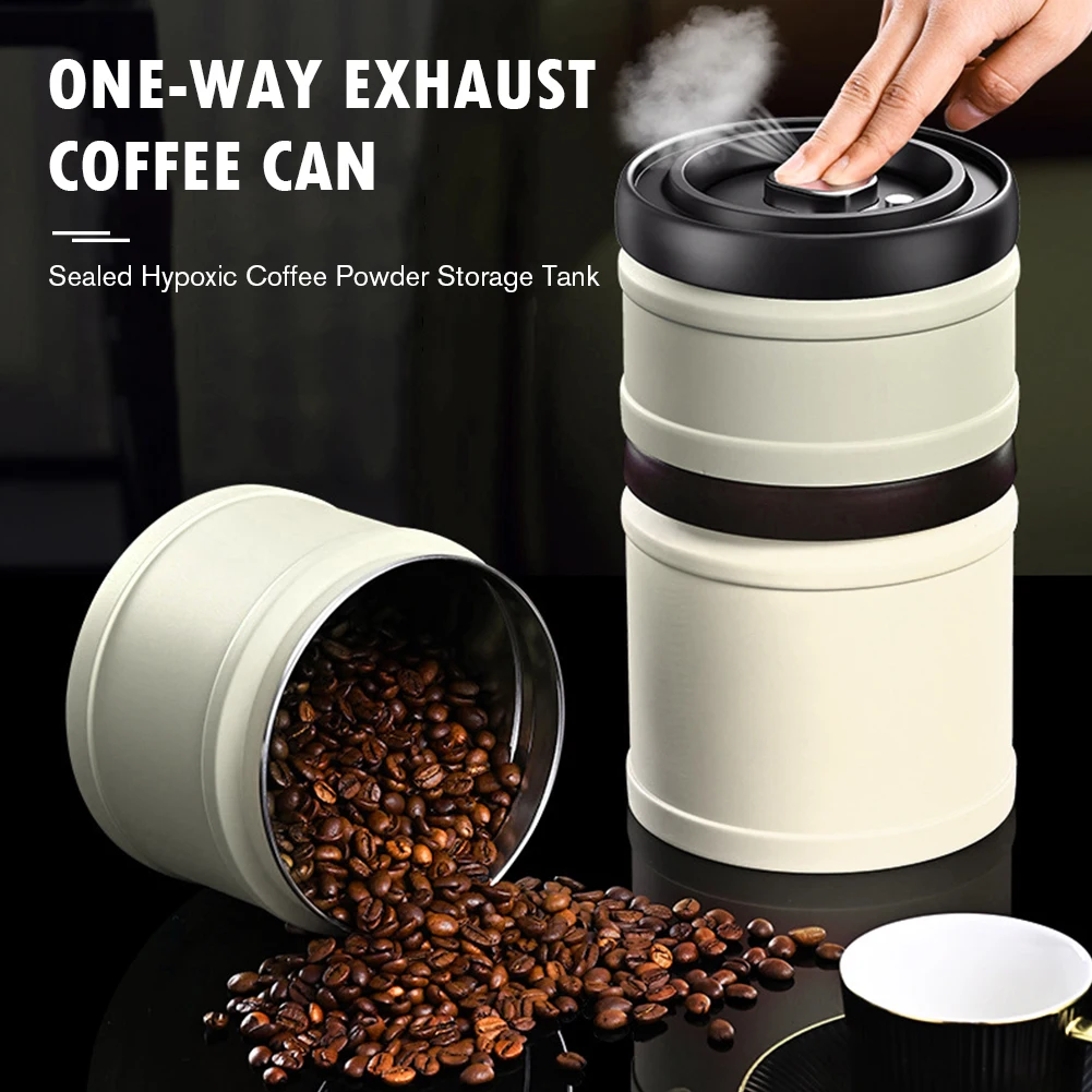 

Stainless Steel Airtight Coffee Container 750/1100/1600ML Storage Canister Vacuum sealed cans jar Canister For Coffee Beans Tea