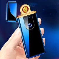 electric lighter luminous jet flame usb conversion windproof inflatable rechargable lighter novelty father men gadget gifts