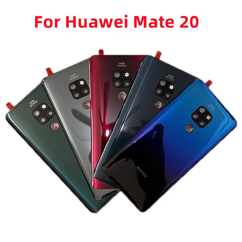 

6.53 Back Glass For Huawei Mate 20 HMA-L09 HMA-L29 Back Battery Cover Panel Rear Housing Case with Camera Lens Replacement