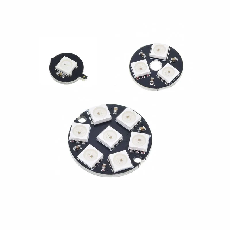 

1/2~100/200Pcs 1/3/7 Bit WS2812 5050 RGB LED Built-In Full-Color Driving Color Light Module Circular Development Board