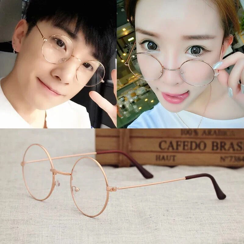 Очки с блокировкой голубой кожи прозрачные линзы большая круглая оправа очки