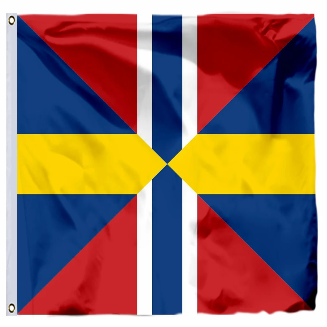 

Sweden and Norway Union Jack Flag 1844 120X120cm 4X4FT 100D Polyester Double Stitched High Quality Banner Free Shipping