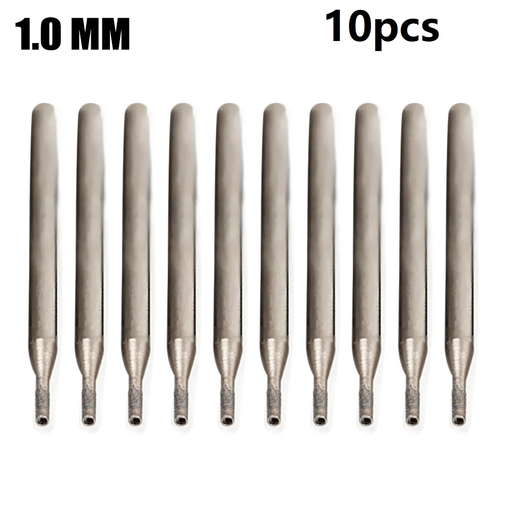 

10Pc 0.8-4mm Rotary Diamond Burr Core Drill Bit Engraving 2.35mm For Glass Tile For Grinding Engraving Hollowing Out Tools