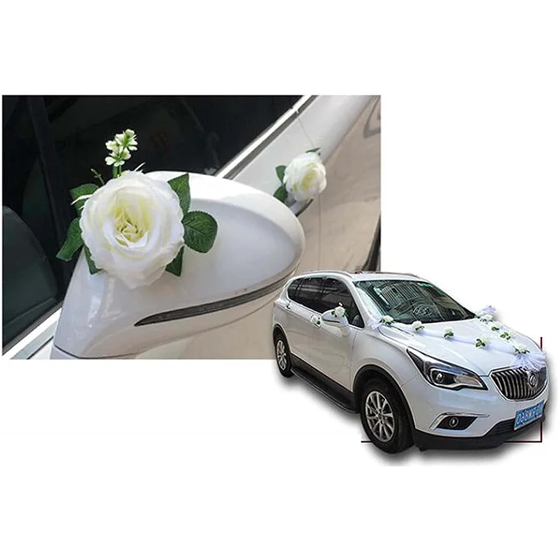 

White Rose Simulation Simulation Decoration Bridal Flower Wedding Car Decoration Wedding Supplies Wedding Banquet Decoration