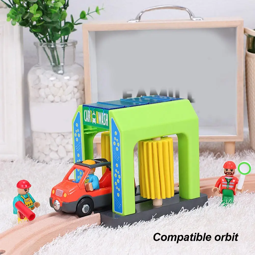 

Simulation Plastic Toy Set Police Station Car Wash Room Urban Scene Safe Children's Toy Set Compatib