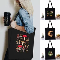 women shoulder bag canvas bag harajuku reusable shopping bags new fashion casual handbags grocery tote girls mushroom series