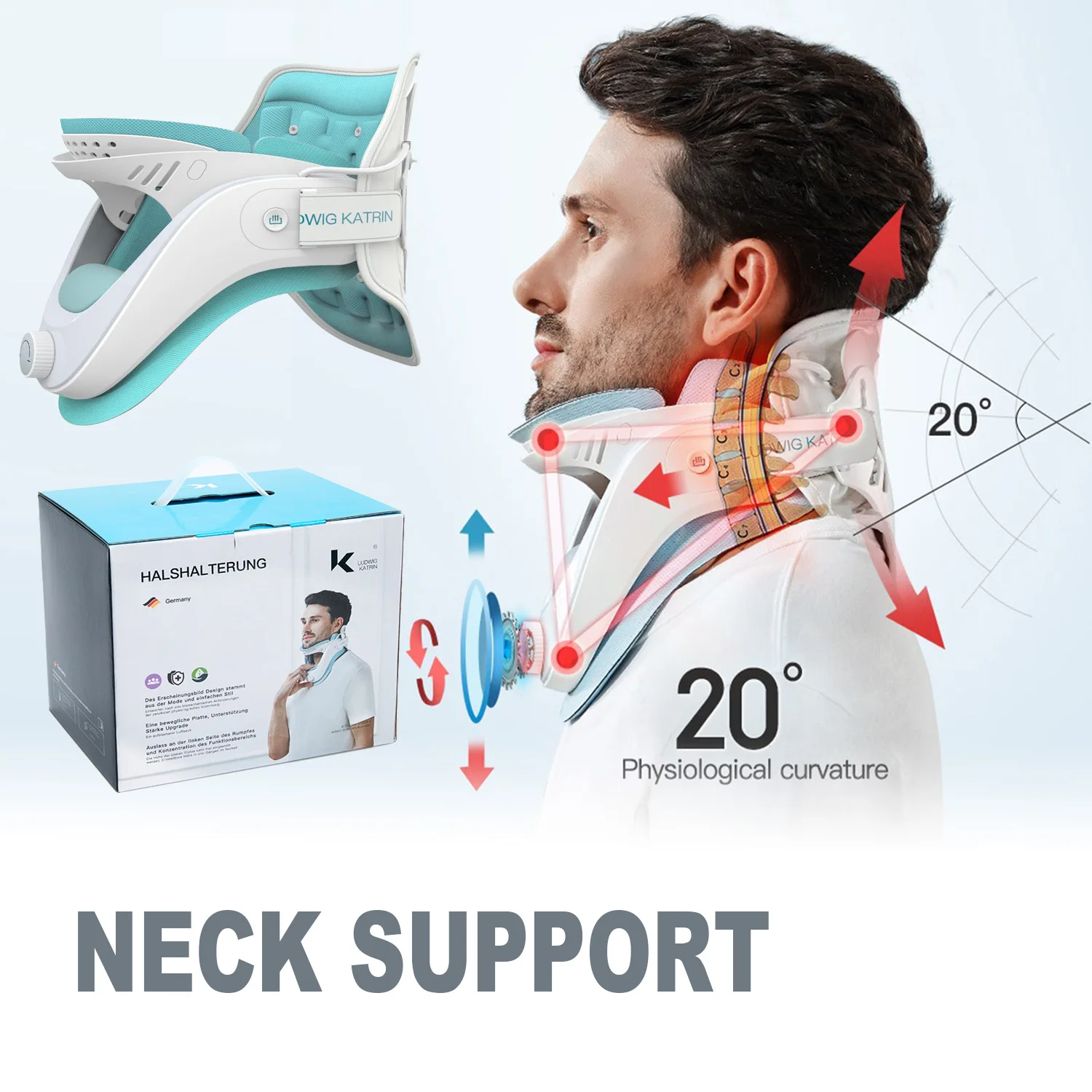

Neck Traction Device Adjustable Neck Support Inflatable Cervical Vertebra Tractor Stretching Brace Spine Posture Corrector Relax