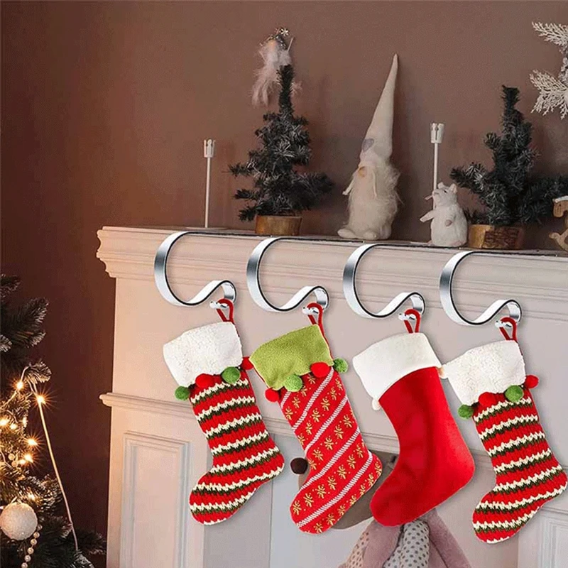 

Рождественский крючок для камина, 1/6 шт., металлическая вешалка для внутреннего и наружного декора сада, двора