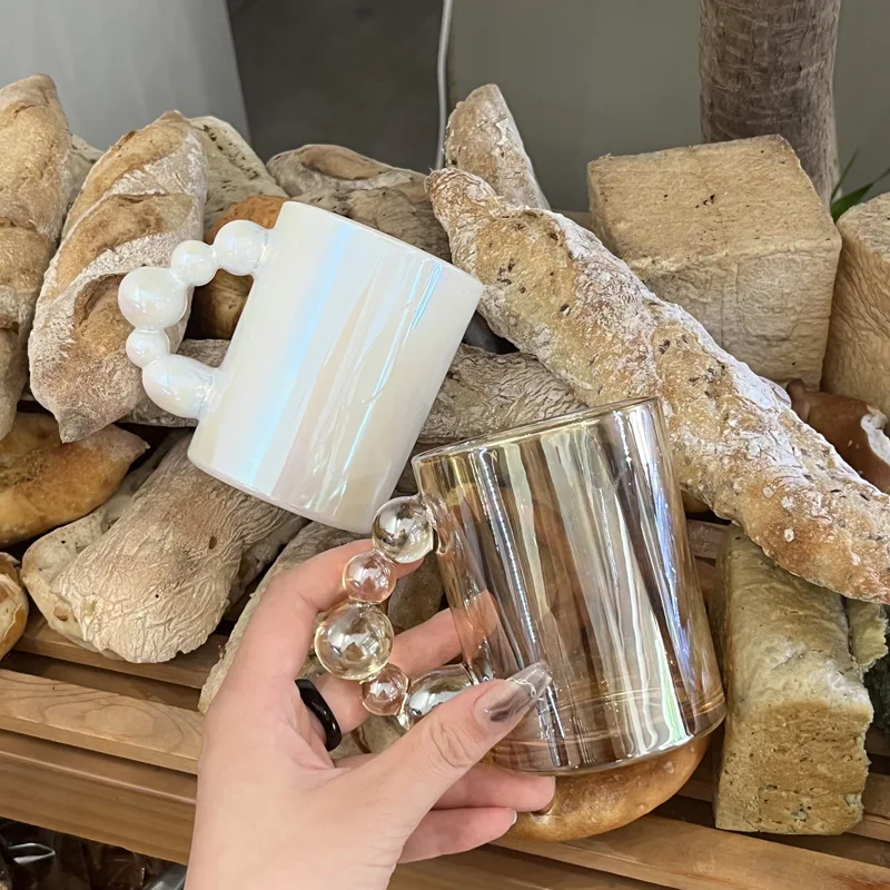 

Кофейные кружки в европейском стиле, роскошная ручка, чашка для кофе, молока, чая, креативные стеклянные Пузырьковые чашки для друзей, Подарочная чашка