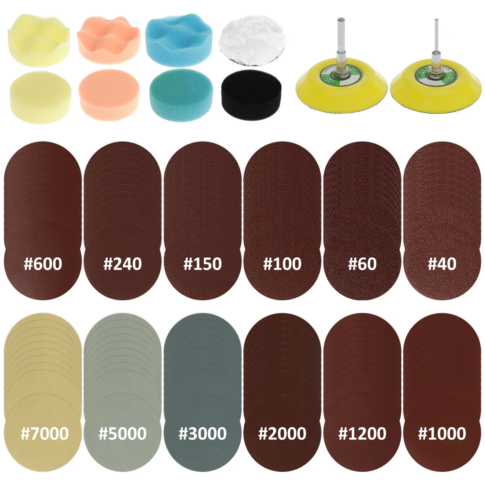 

128 шт., Зернистость 40-7000, наждачная бумага