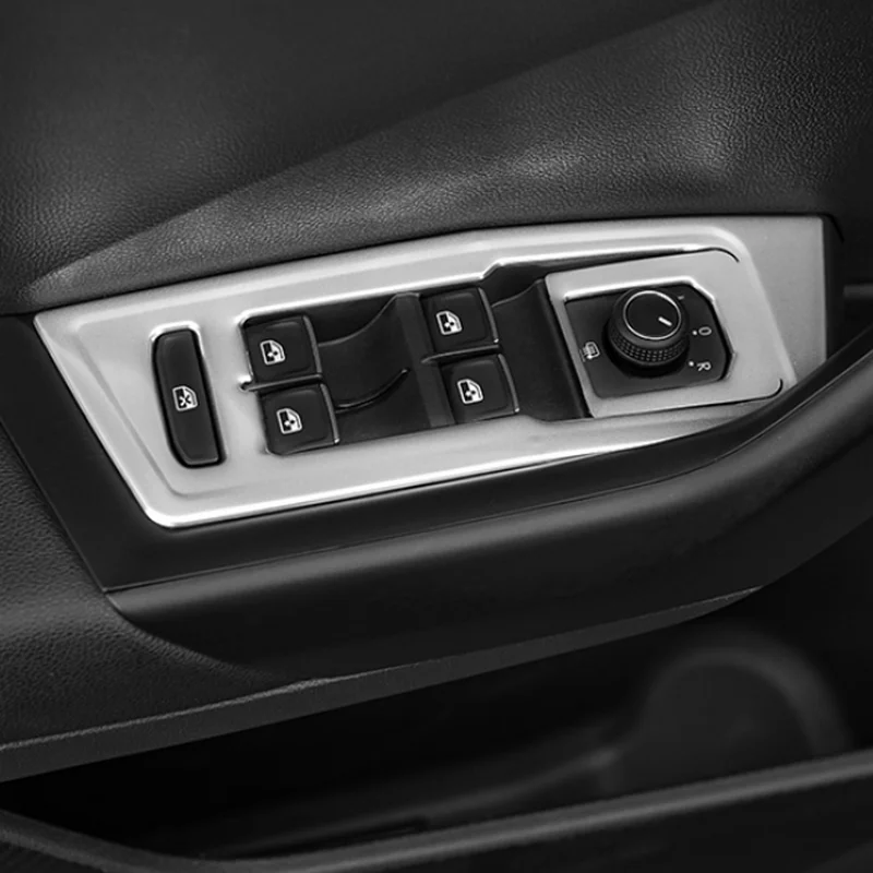 

BJMYCYY For Volkswagen T-ROC 2018 Accessories Auto stainless steel decorative frame window glass lifting panel