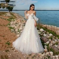exquisite a line 2022 wedding dresses for women lace appliques sweetheart bridal gown backless bridal dresses robe de mari%c3%a9e